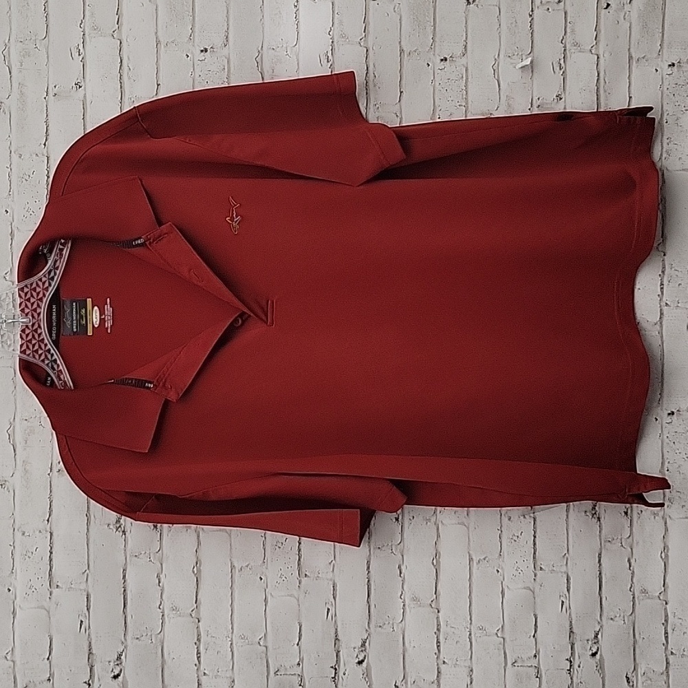 Greg Norman Men's Burgandy Golf Polo, Size Large